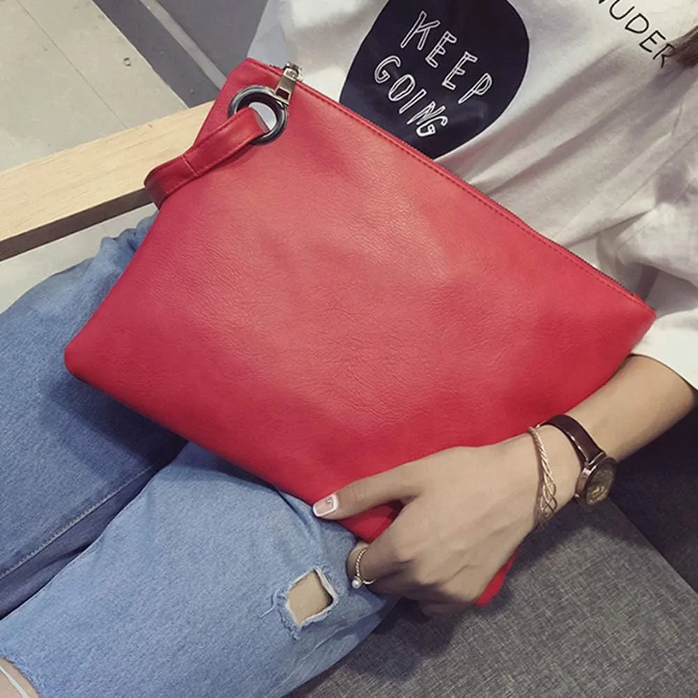 Hycurey Oversized Clutch Bag Purse and Handbag Womens Large PU Leather Evening Wristlet Handbags