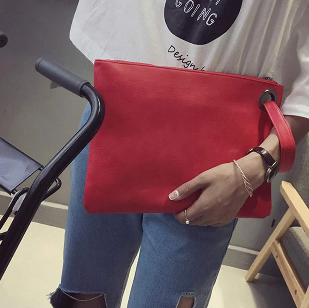 Hycurey Oversized Clutch Bag Purse and Handbag Womens Large PU Leather Evening Wristlet Handbags
