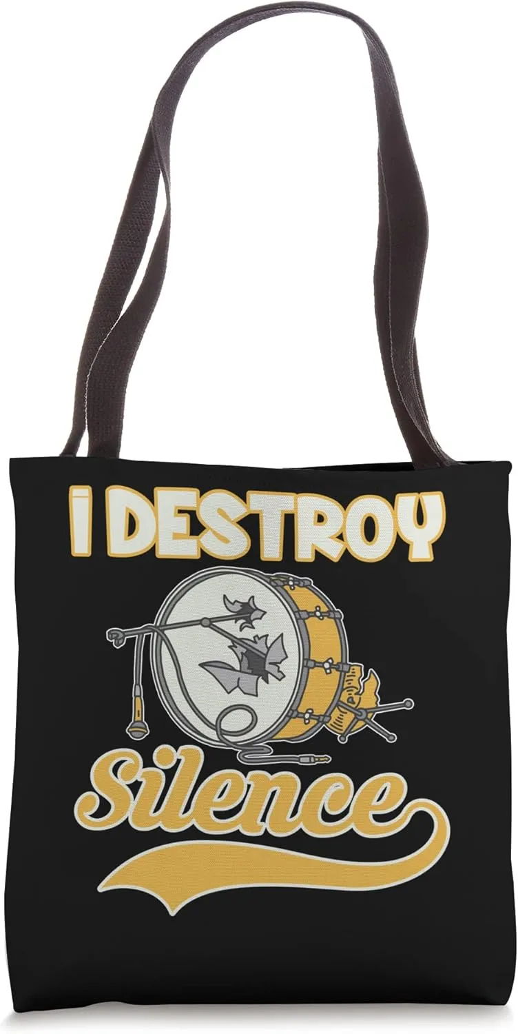 I Destroy Silence Retro Vintage Tote Bag