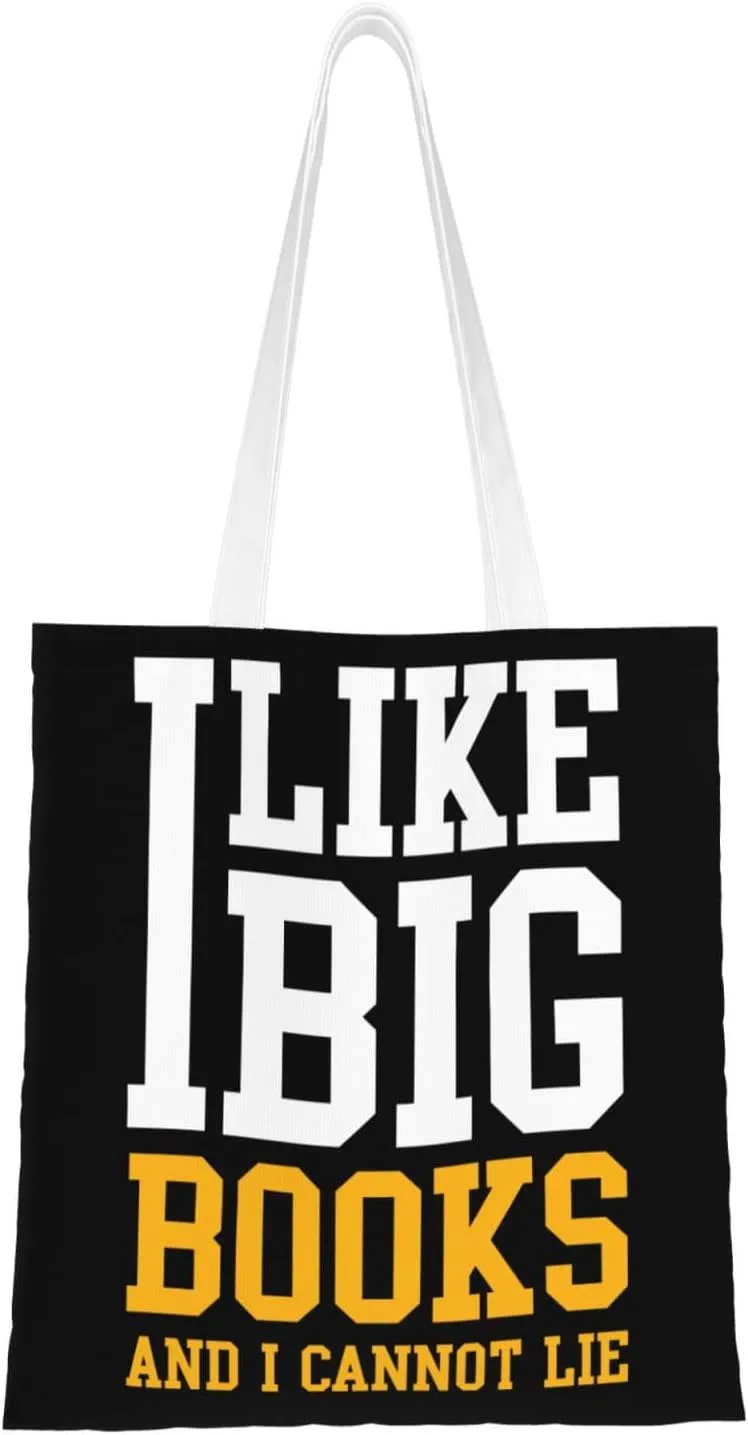 I Like Big Books And I Cannot Lie Tote Bag for Women Canvas Shopping Bags Reusable Beach Bag Grocery Bags Tote Shoulder Bag Gift Bags