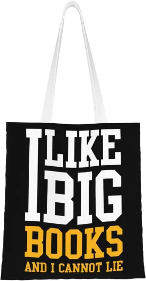 I Like Big Books And I Cannot Lie Tote Bag for Women Canvas Shopping Bags Reusable Beach Bag Grocery Bags Tote Shoulder Bag Gift Bags