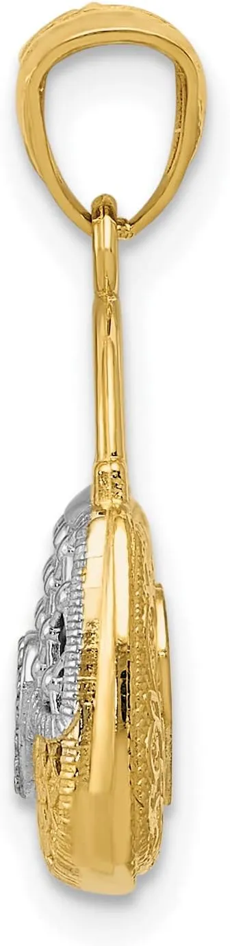 IceCarats 14K Solid Yellow Gold Reversible Heart Love Handbag Purse Necklace Chain Pendant Charm
