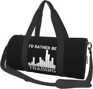 I'D Rather Be Trading Traders Forex Stocks Day Duffel Bag Gym Bag Travel Sports Tote Large Foldable Beach Swim Yoga4