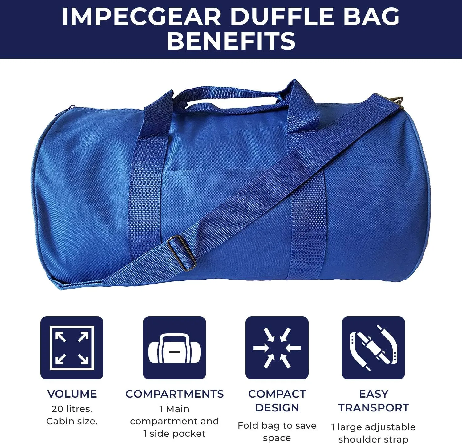 ImpecGear Round Duffel Team Sports Equipment Bags, Travel Gym Fitness Bag.