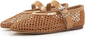 IMPREMEY Mesh Ballet Flats for Women Buckle Strap Round Toe Wide Width Mesh Flats Casual Ballerina Shoes