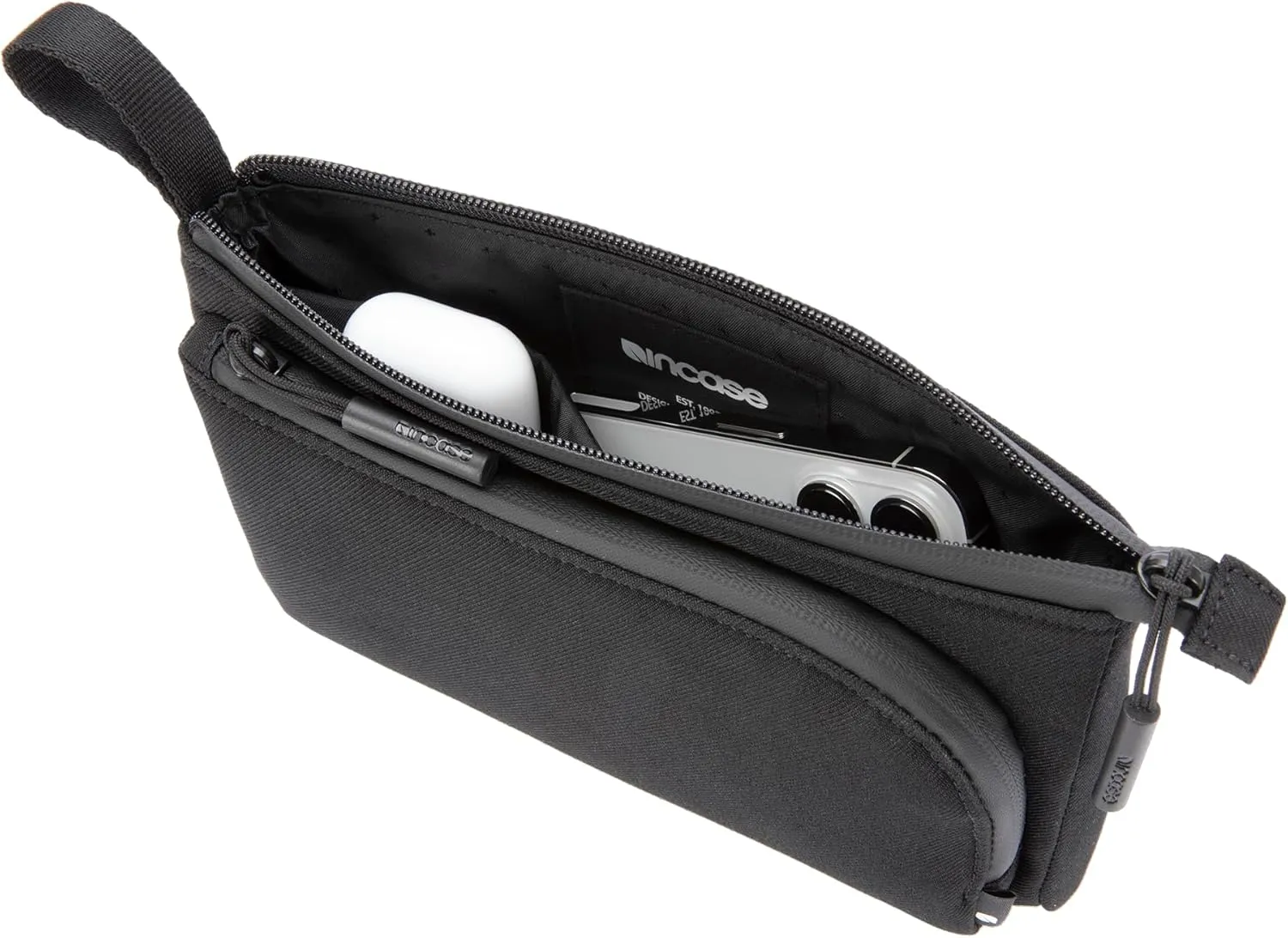 Incase Facet Accessory Organizer - Electronic Organizer Case, Multiple Zippered Compartments, Cable Managment, Easy Carry Loop, Water-Repellent, Travel-Friendly – Black