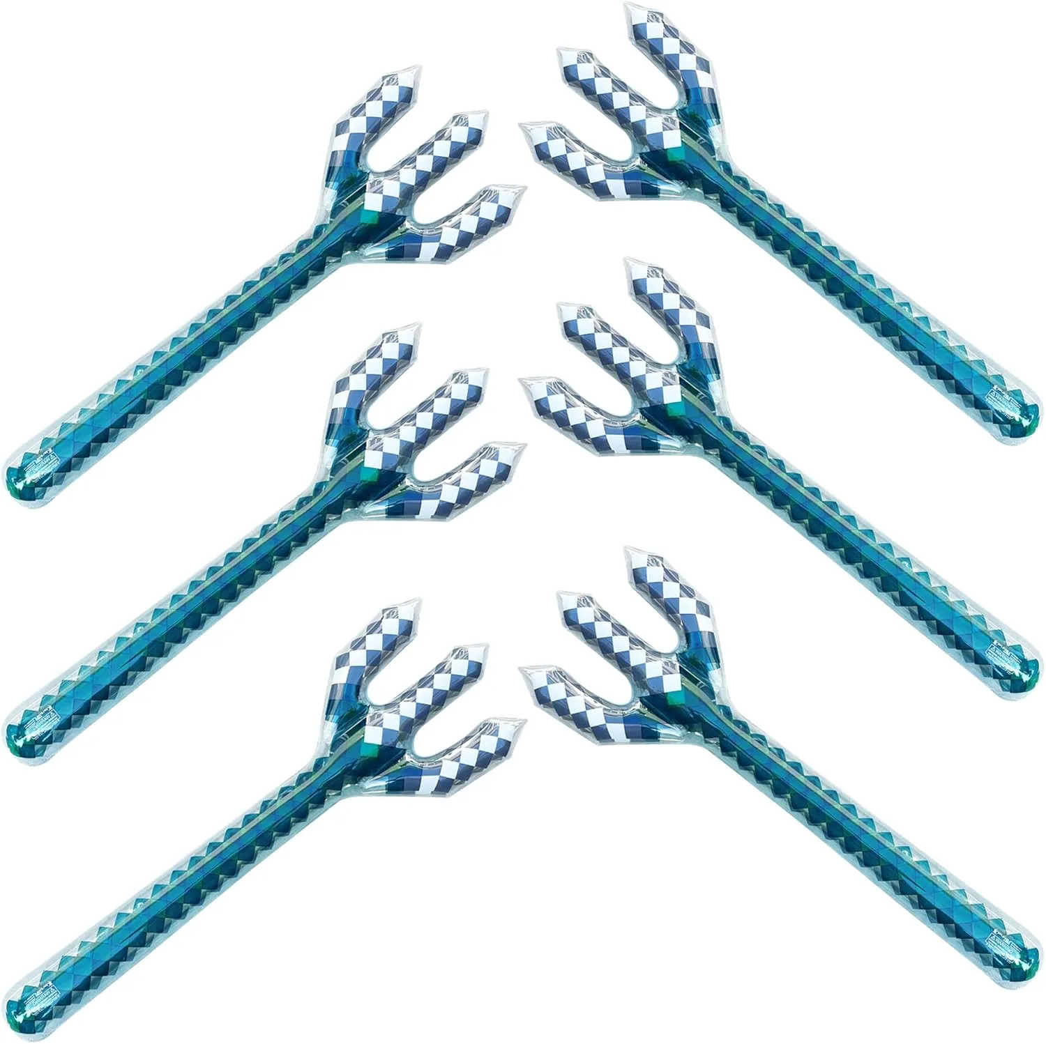 Inflatable Diamond Trident - Mine Pixel Craft - Birthday Party Favors - Gift Bags - Pool Parties - Cosplay - Halloween Costumes for Boys & Girls - 6 Pack