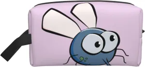 Insect Wings Eyes Cartoon Print Zippered Storage Bag for Travel Large Capacity Christmas Tree Makeup Storage