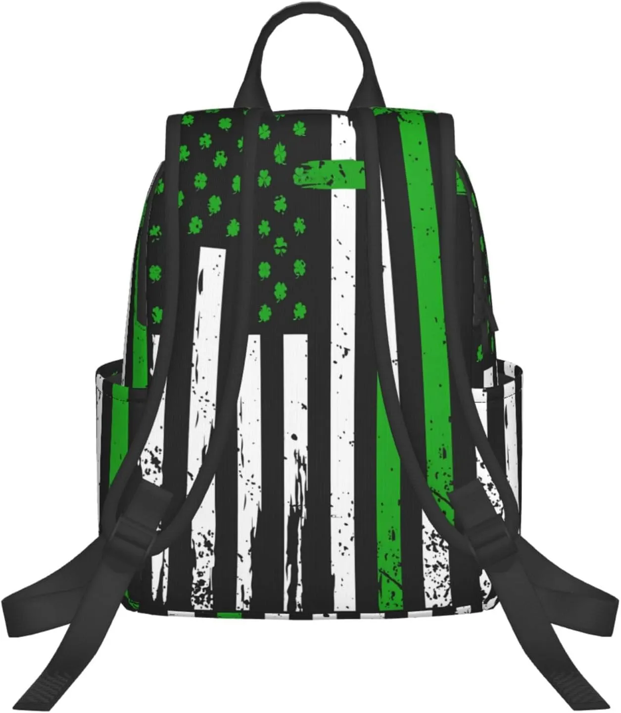 Irish American Flag Ireland Flag St Patrick's Day Casual Backpacks Laptop Backpack Outdoor Travel Rucksack Sport Carry-On Daypack Lightweight Bag with Multi-Pockets