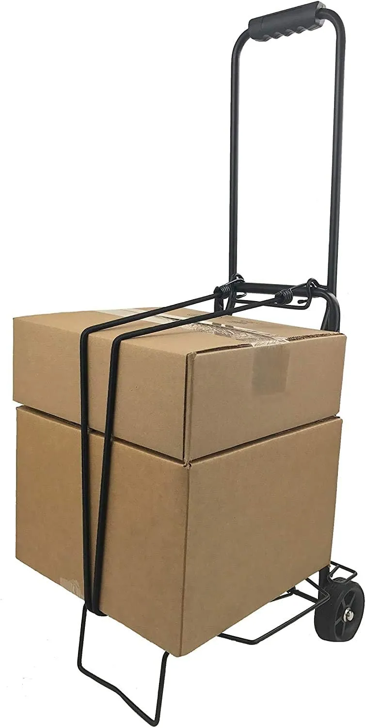 ISOP Shopping Cart Dolly 2 Wheels | Folding Lightweight Hand Truck | Utility Trolley | Portable Foldable | Easy-to-Store - 2 Wheels | 50 Pounds Weight Capacity