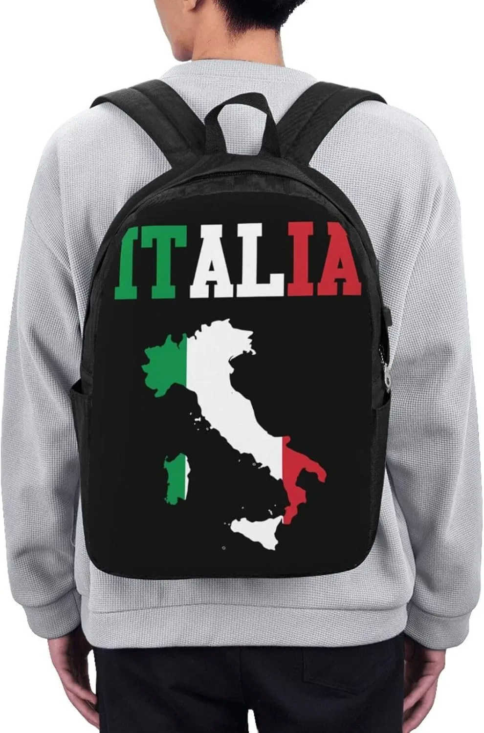 Italia Flag Italy Italian Italiano Laptop Backpacks Travel Backpack Casual Business Daypack Sport Rucksack Computer Bag Fits up to 17 Inch Notebook with USB Port