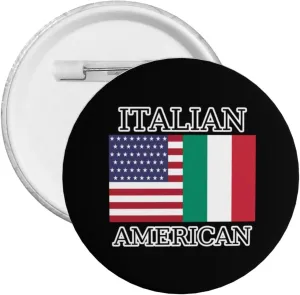 Italian American Flag Express Your Unique Style with Our Fashionable Round Badges