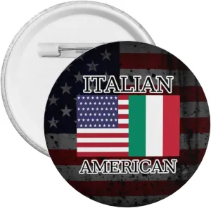 Italian American Flag Express Your Unique Style with Our Fashionable Round Badges