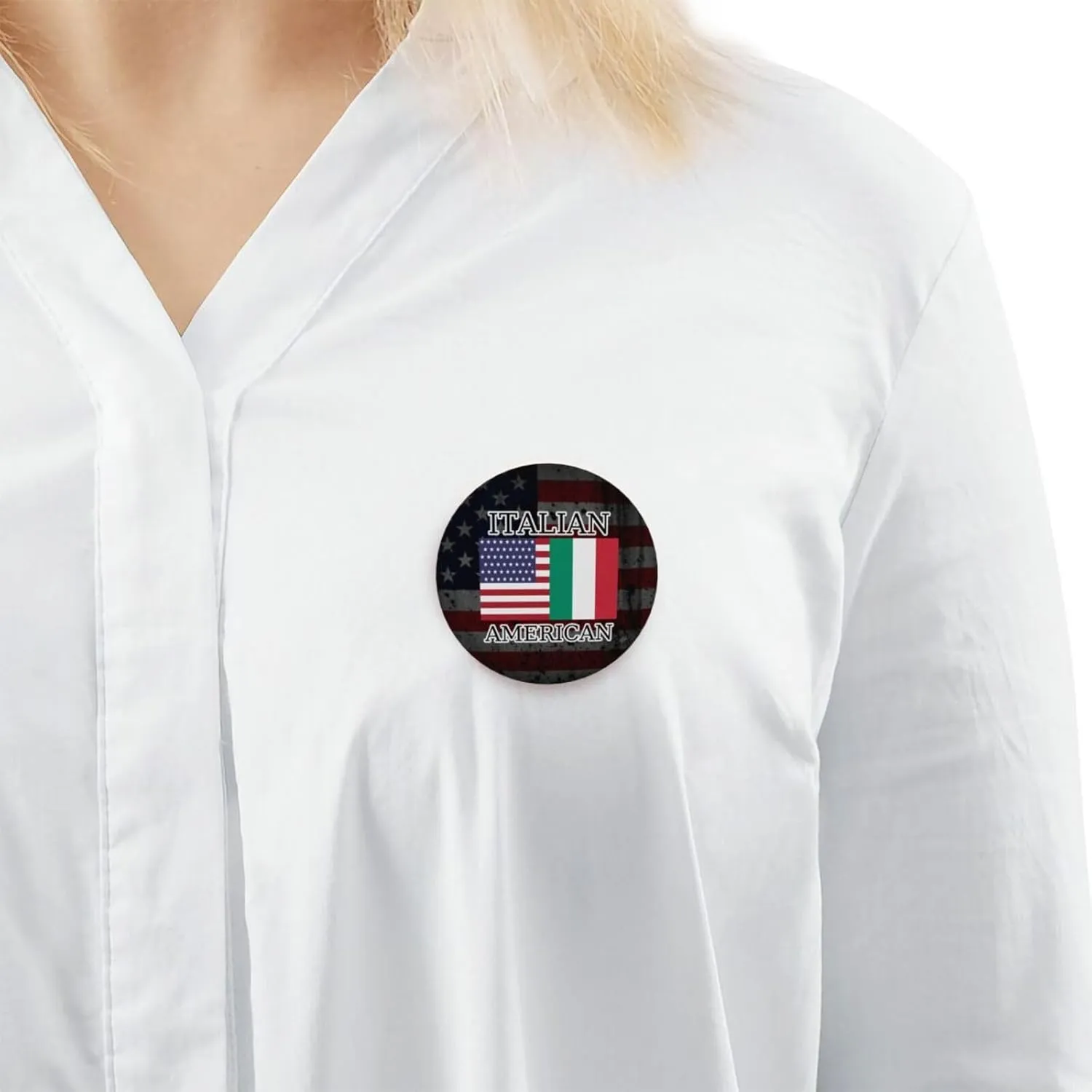 Italian American Flag Express Your Unique Style with Our Fashionable Round Badges