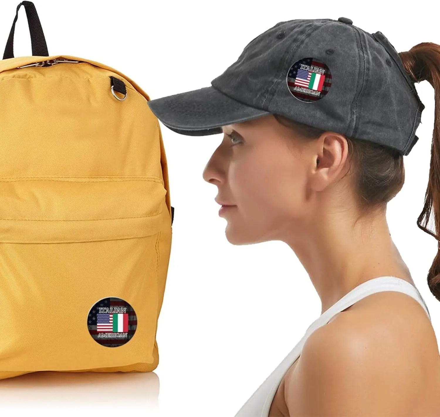 Italian American Flag Express Your Unique Style with Our Fashionable Round Badges