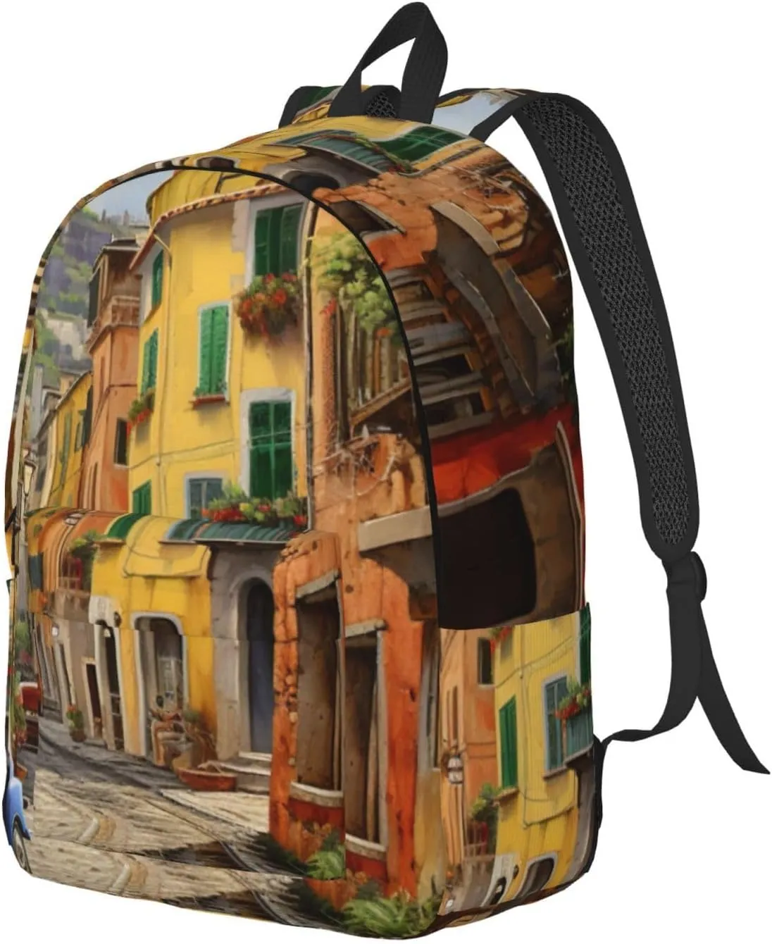 Italian Street Canvas Casual Lightweight Duffel Bag, Fashion Duffel Bag, Unisex Travel Backpack