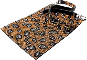 Jacqueline Kent JKBG108.LEPGO Bubbles & Bling Cellphone Crossbody Purse 7 Inches x 4.75 Inches Wild Thing Leopard Gold