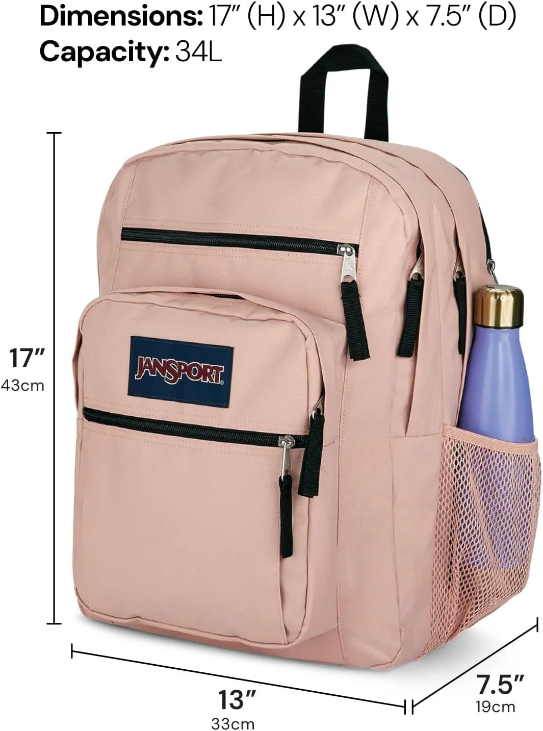 JanSport Laptop Backpack - Computer Bag with 2 Compartments, Ergonomic Shoulder Straps, 15” Laptop Sleeve, Haul Handle - Black