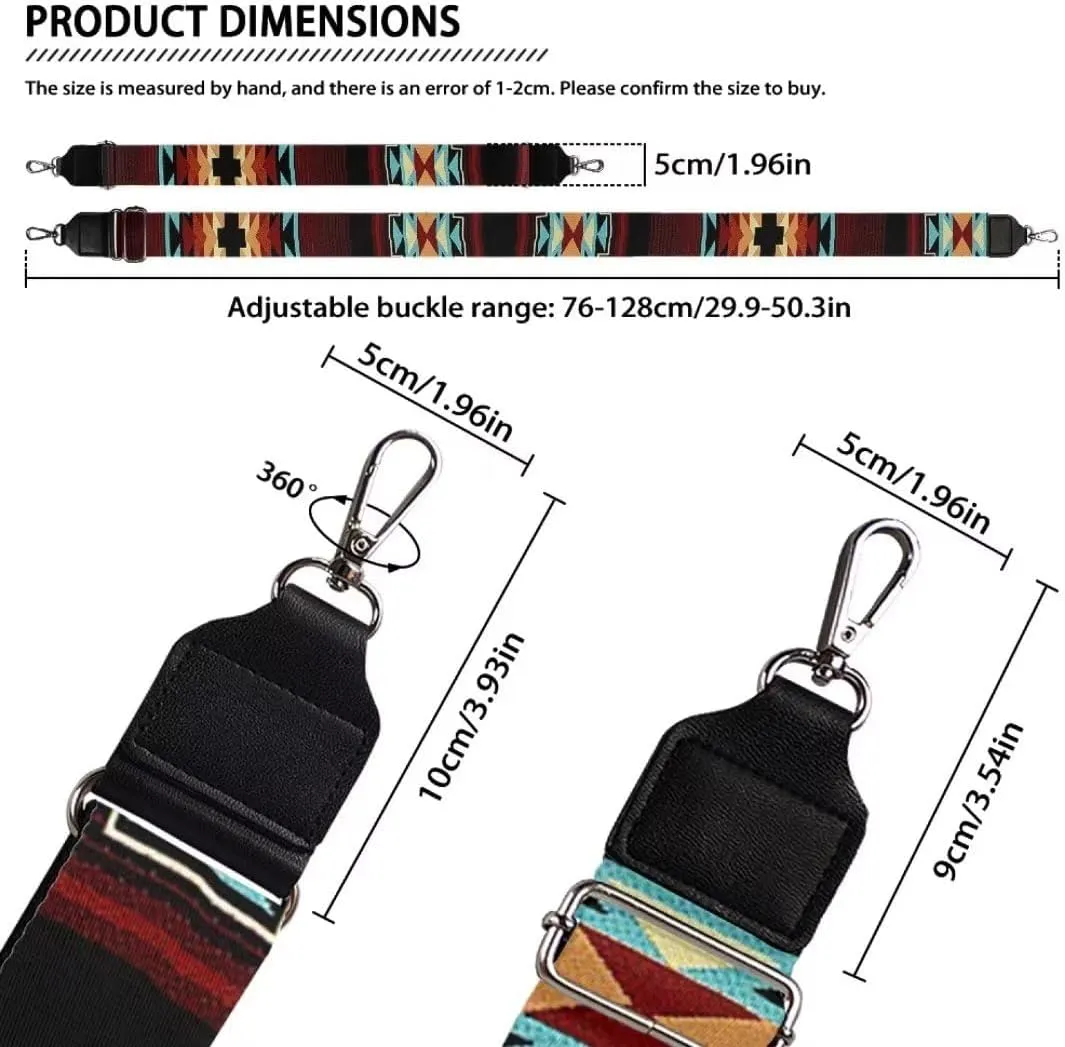 Jeiento Replacement Shoulder Strap,2 Piece Set Guitar Style Handbag Crossbody Strap Adjustable Guitar Straps for Women Girls