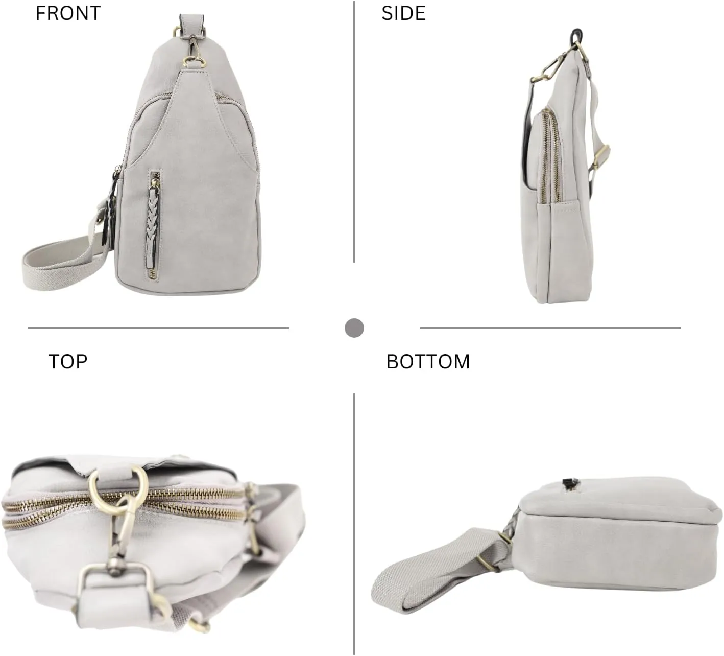 JEN & CO. Nikki Crossbody Sling Bag for Women Vegan Leather Fanny Pack Purse Trendy Chest Bag for Travel