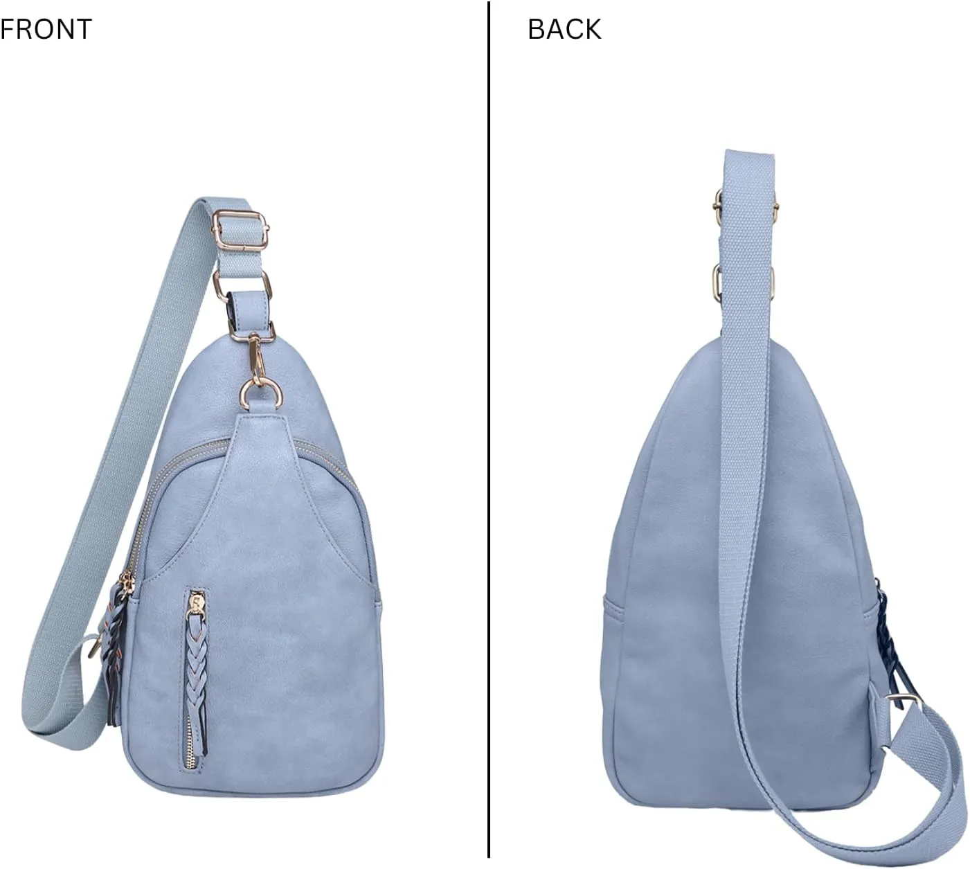 JEN & CO. Nikki Crossbody Sling Bag for Women Vegan Leather Fanny Pack Purse Trendy Chest Bag for Travel