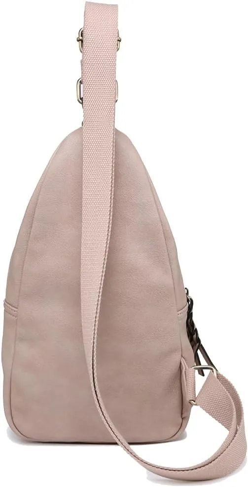 JEN & CO. Nikki Crossbody Sling Bag for Women Vegan Leather Fanny Pack Purse Trendy Chest Bag for Travel