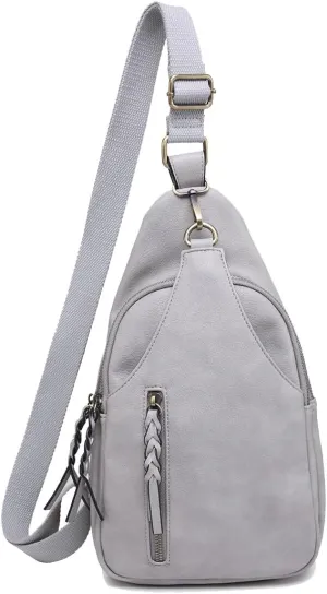 JEN & CO. Nikki Crossbody Sling Bag for Women Vegan Leather Fanny Pack Purse Trendy Chest Bag for Travel
