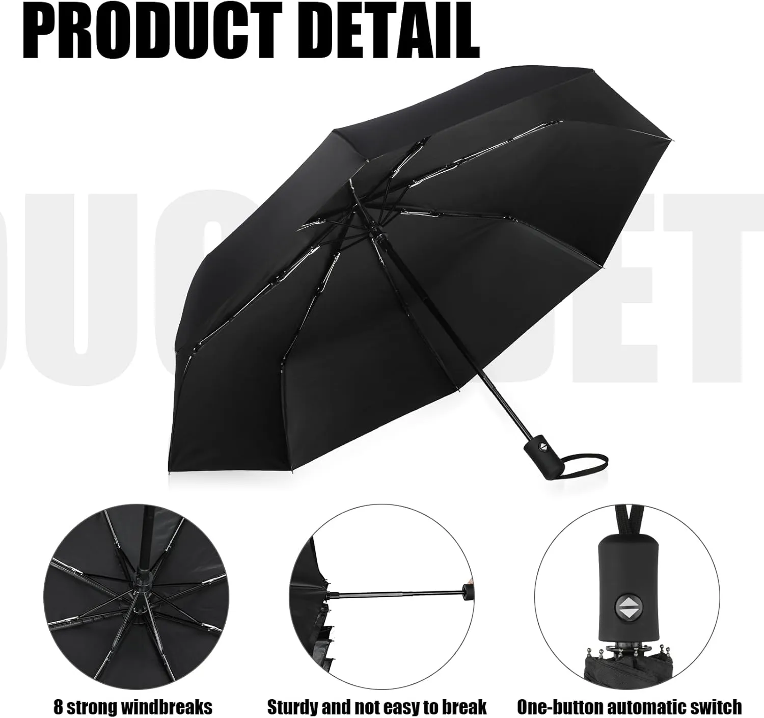 Jexine 6 Pcs Travel Compact Umbrella Automatic Open Close Windproof Small Light Backpack Purse Car Portable Collapsible Umbrella for Rain, Men Women