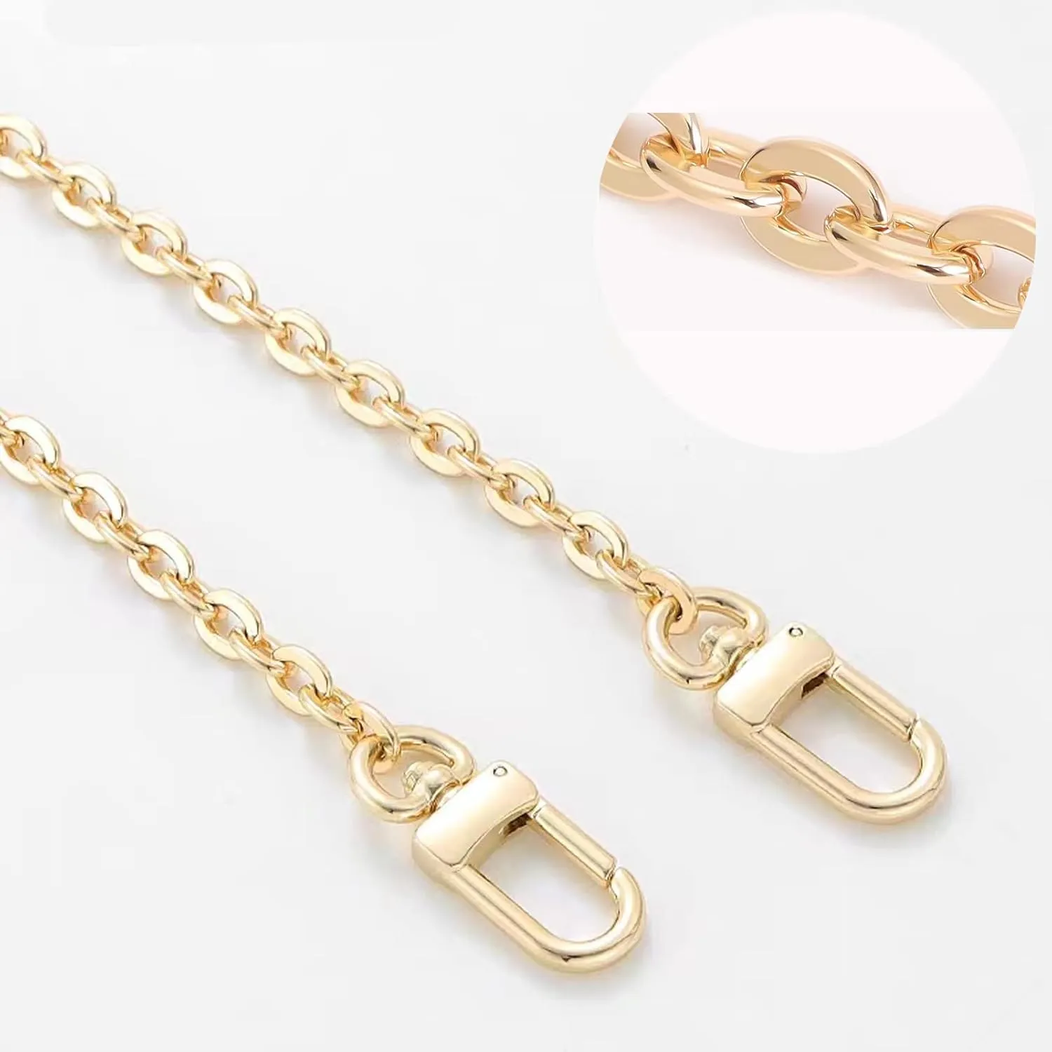 jiesinlov Purse Chain Strap CrossBody Handbag Gold Chains Shoulder Bag Strap Replacement,with Metal Buckles (B 47.2in)