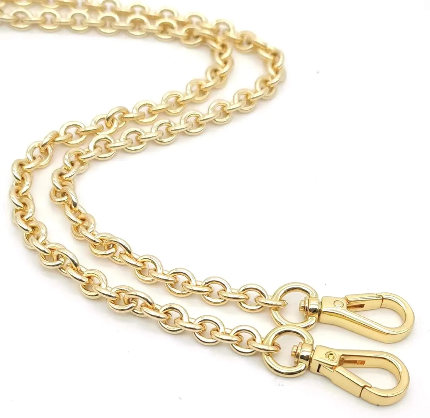 jiesinlov Purse Chain Strap CrossBody Handbag Gold Chains Shoulder Bag Strap Replacement,with Metal Buckles (D 43.3in)