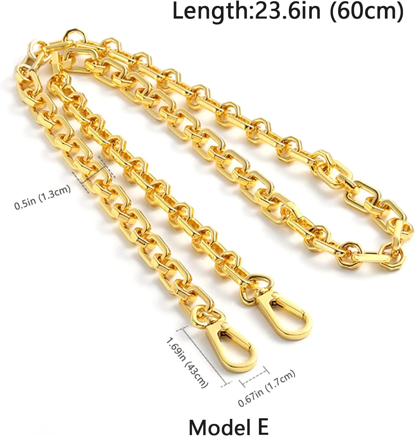 jiesinlov Purse Chain Strap for Handbag Gold Chains Shoulder Bag Strap Replacement,with Metal Buckles (E 23.6in)