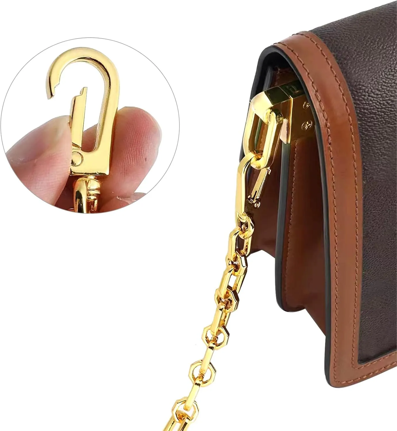 jiesinlov Purse Chain Strap for Handbag Gold Chains Shoulder Bag Strap Replacement,with Metal Buckles (E 23.6in)