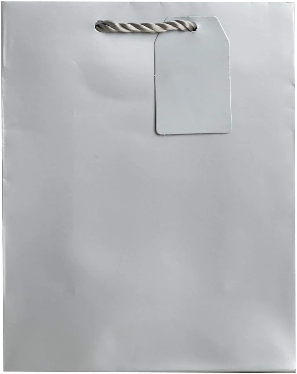 Jillson Roberts 6-Count Medium 8" x 10" x 4" All-Occasion Gift Bags Available in 20 Solid Colors, Silver Matte