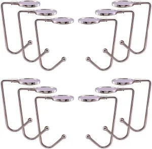 jinyatu 12Pcs Table Side Hook Handbag Hook Clamp On Under Desk Hooks Save Space Metal Hook for Table to Hang Handbags Purse Backpack Headsets Bags