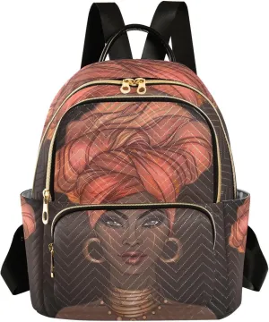 JIPONI African American Pretty Girl Backpack Purse for Women Lightweight Back Pack Casual Daypack Travel Shoulder Bag Bookbag - S