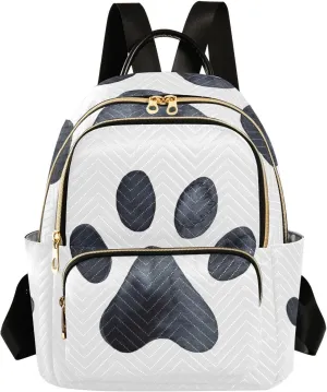 JIPONI Dog Paw Print Printing Backpack Purse for Women Lightweight Back Pack Casual Daypack Travel Shoulder Bag Bookbag - S