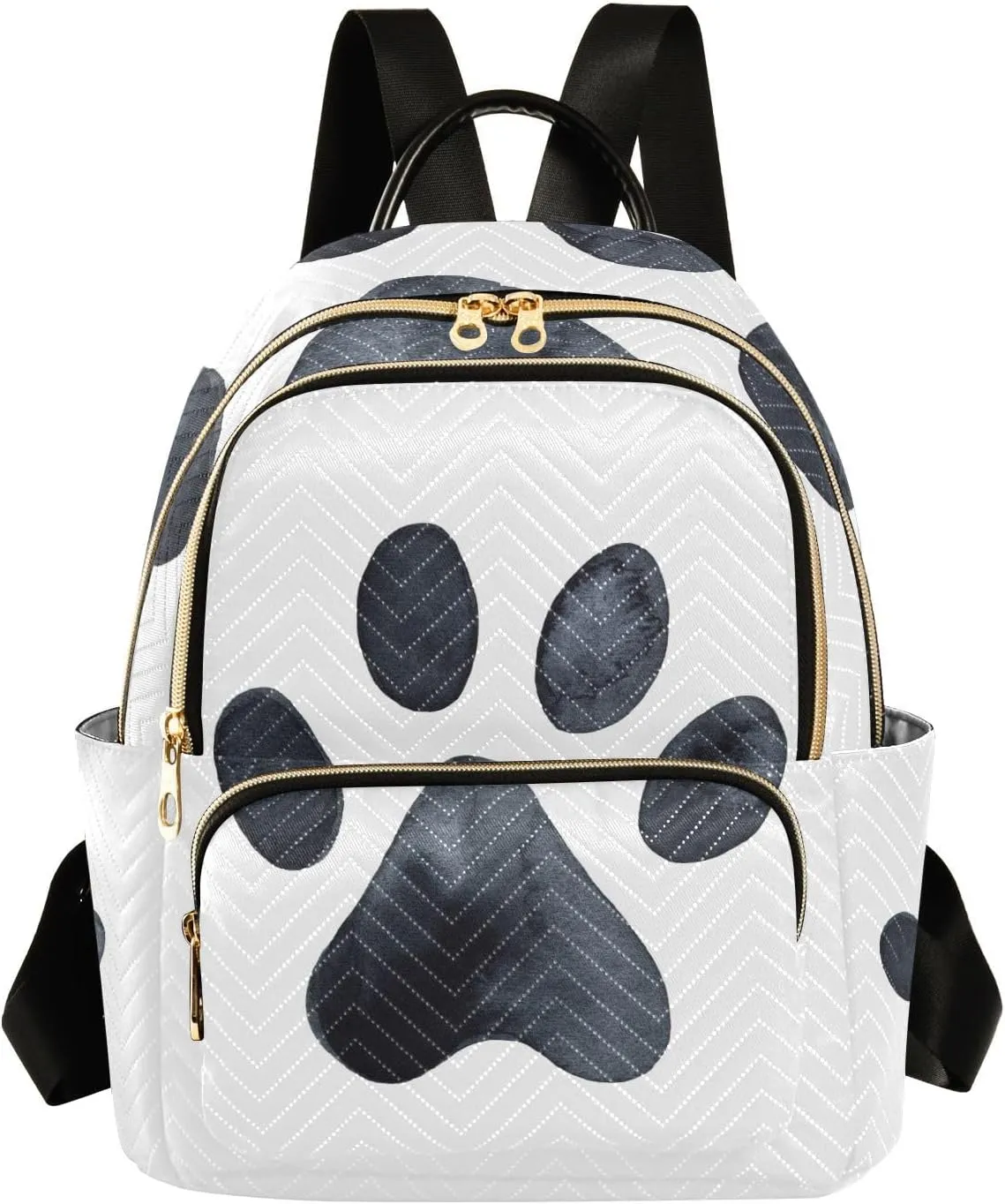 JIPONI Dog Paw Print Printing Backpack Purse for Women Lightweight Back Pack Casual Daypack Travel Shoulder Bag Bookbag - S