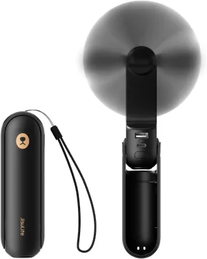 JISULIFE Portable Handheld Fan, Mini 3 In 1 with Rechargeable Battery, Personal Pocket Fan for Travel, Outdoor, USB Power Bank, Flashlight, Essential Ideal Gifts for Men/Women/Family/Friends - Black