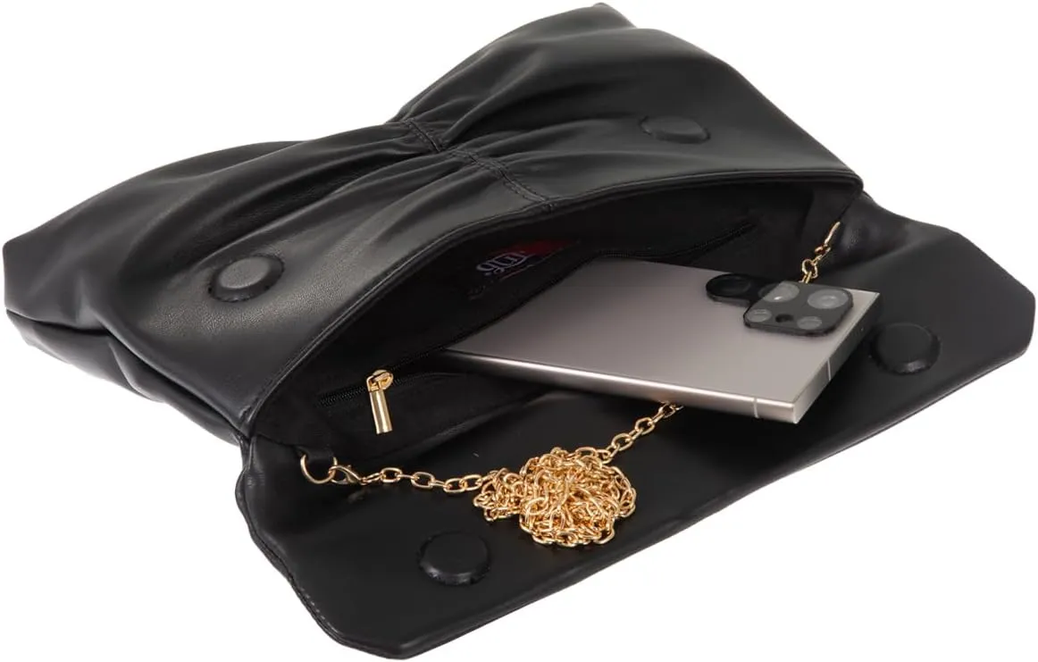 JNB Women's Synthetic Leather Wrinkled Clutch Party Wedding Purse