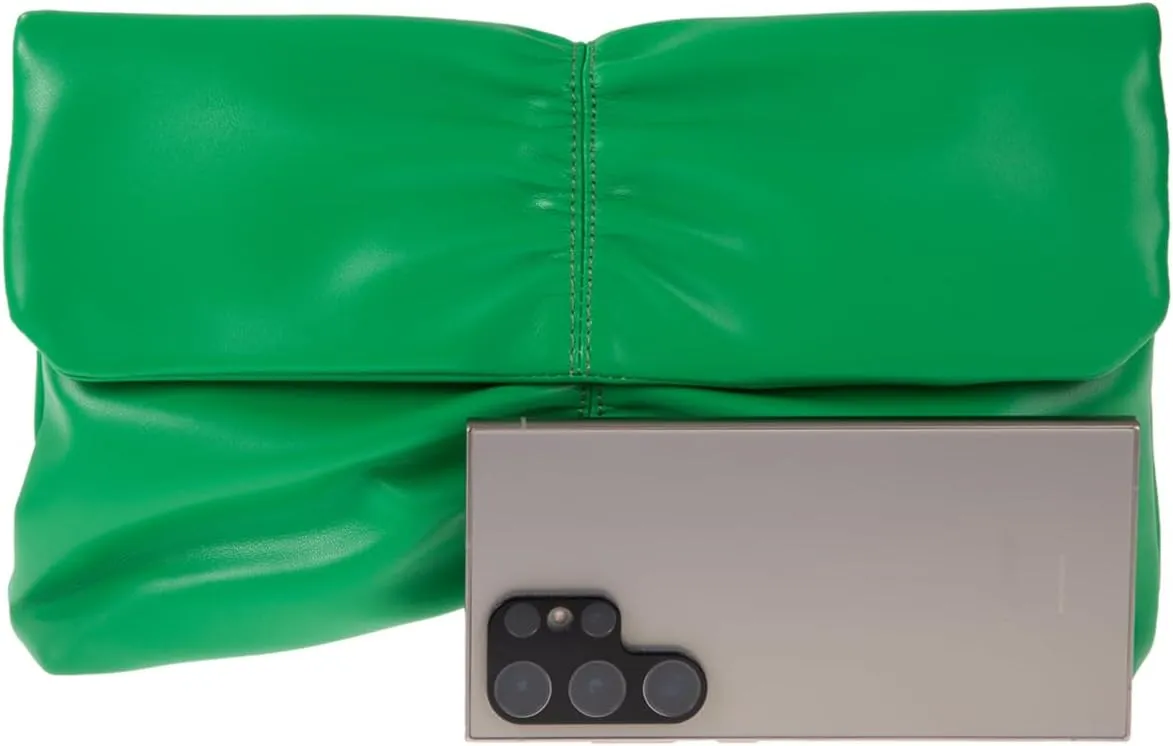 JNB Women's Synthetic Leather Wrinkled Clutch Party Wedding Purse