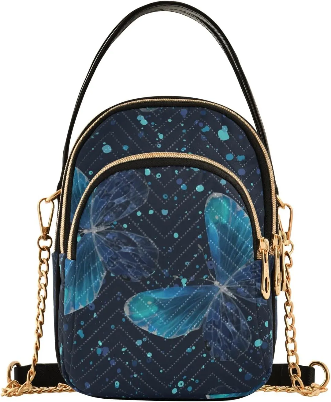 Joisal Blue Butterflies Small Purses for Women Crossbody, Shoulder Purses Trendy Handbag for Women, Small Cell Phone Purse