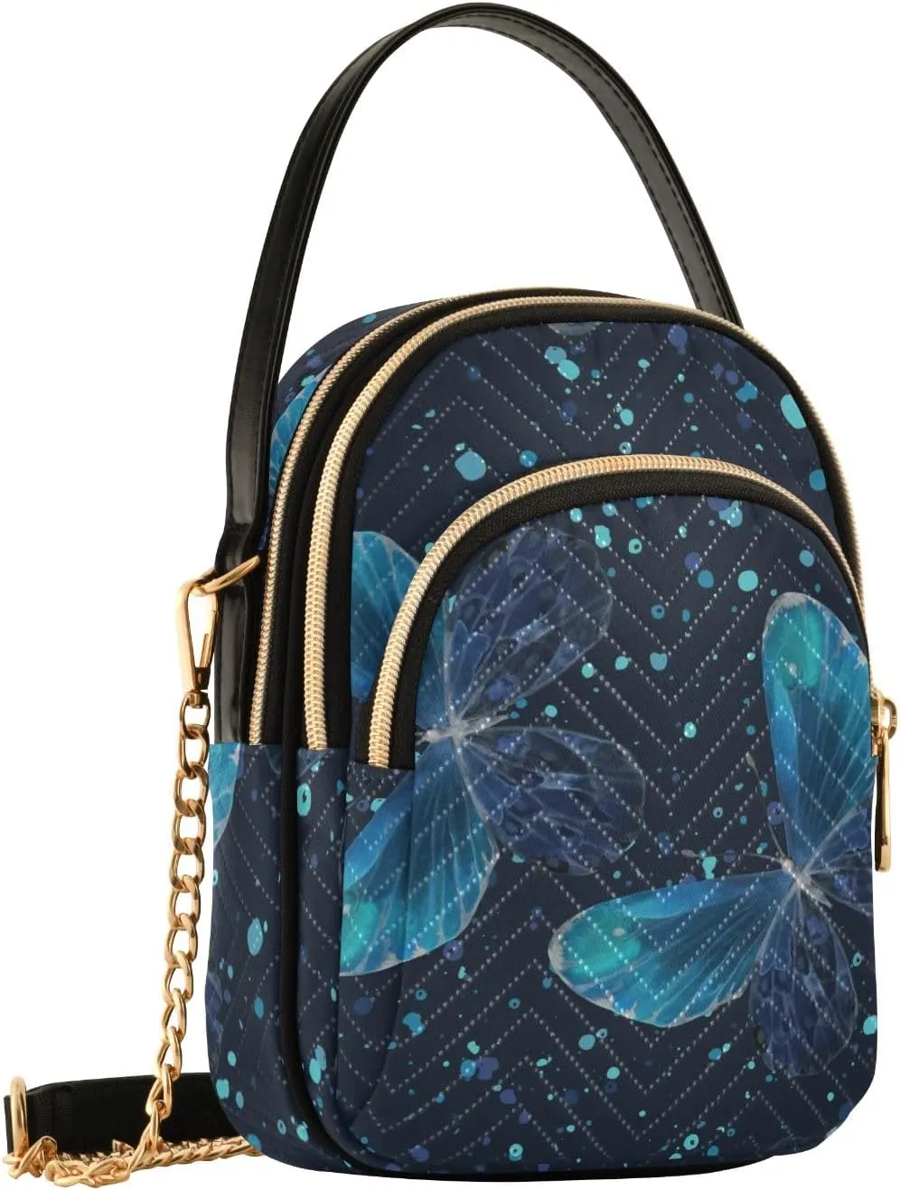 Joisal Blue Butterflies Small Purses for Women Crossbody, Shoulder Purses Trendy Handbag for Women, Small Cell Phone Purse