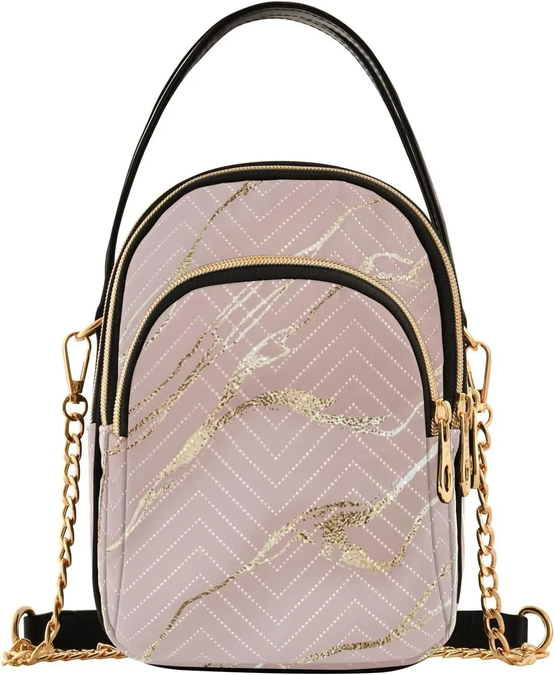 Joisal Gold Rose Marble Women's Crossbody Purse, Small Crossbody Bags for Women Travel Purse Crossbody