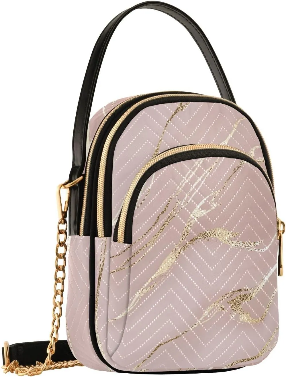 Joisal Gold Rose Marble Women's Crossbody Purse, Small Crossbody Bags for Women Travel Purse Crossbody