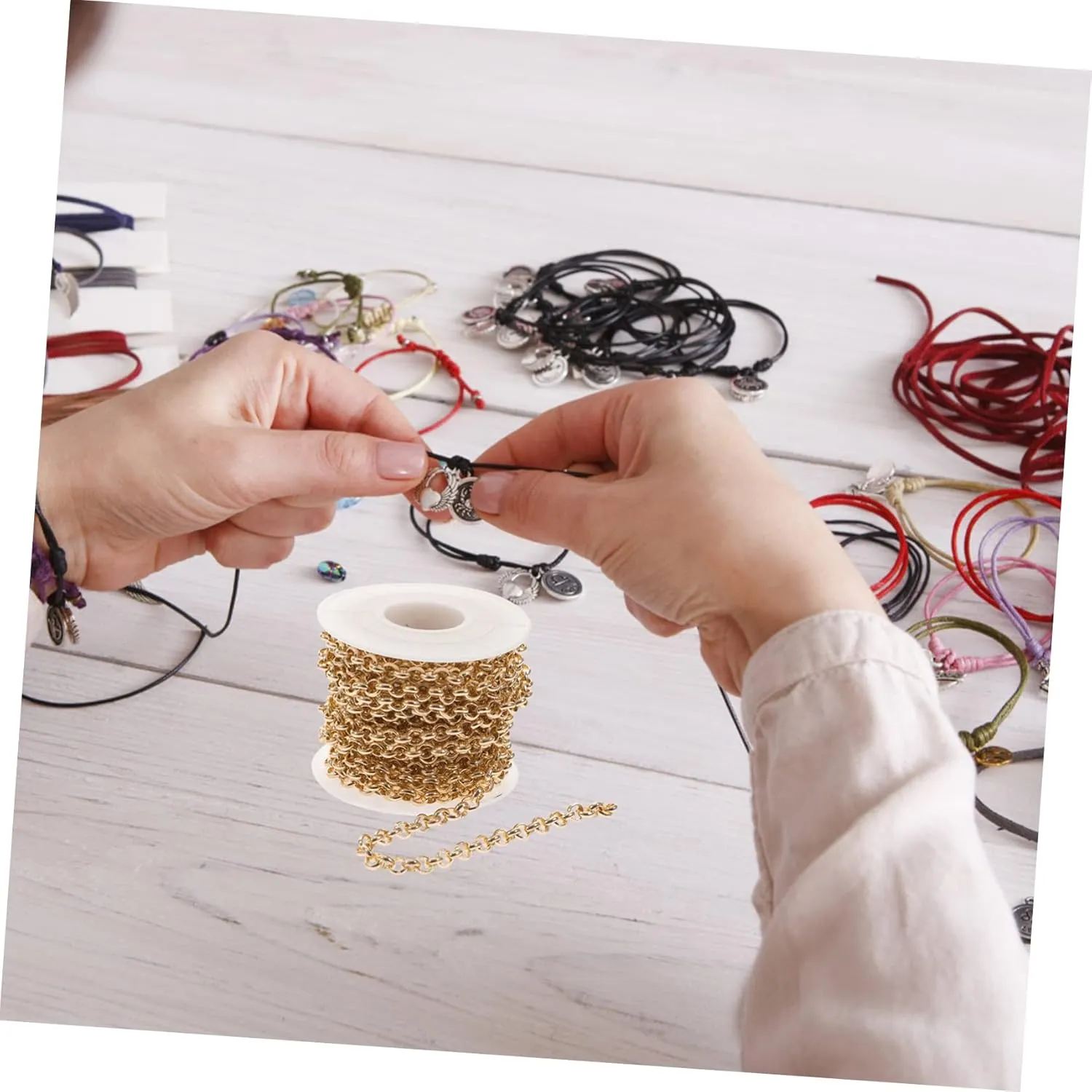 jojofuny DIY Jewelry Making Chain Jewelry Supplies Gold Necklace Decorative Pendant for Crafts