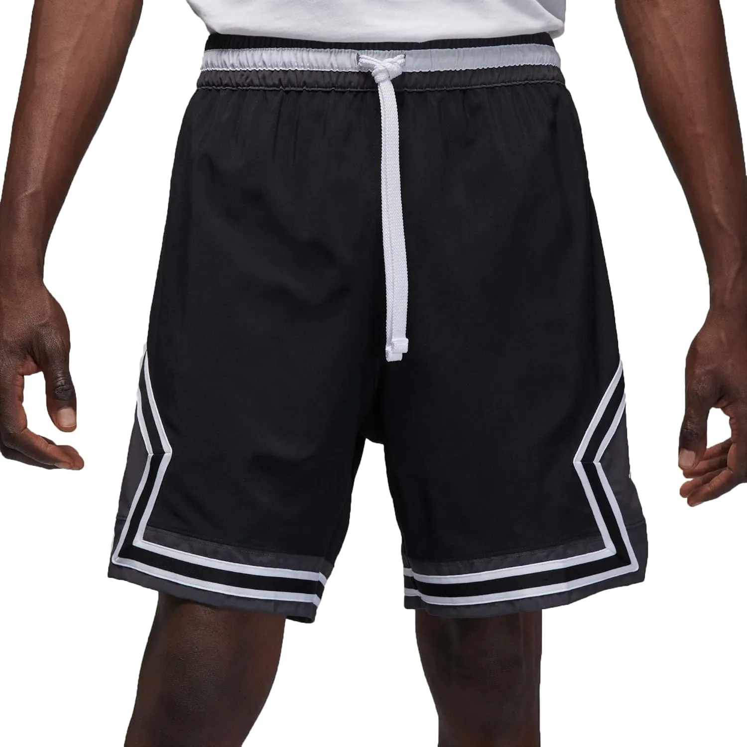 Jordan Dri-FIT Sport Men's Woven Diamond Shorts (Black/White/Dark Shadow/White, FB7580-010)