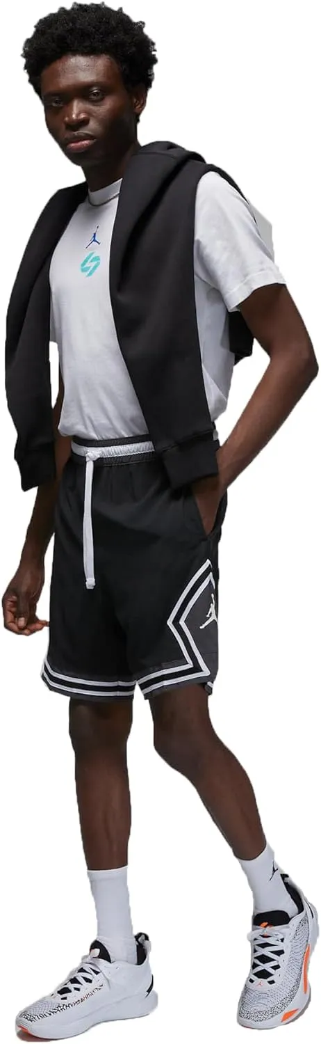 Jordan Dri-FIT Sport Men's Woven Diamond Shorts (Black/White/Dark Shadow/White, FB7580-010)