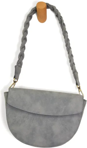 Joy Susan Womens Fashion Purse Luna Crescent Crossbody Handbag with Braided Strap