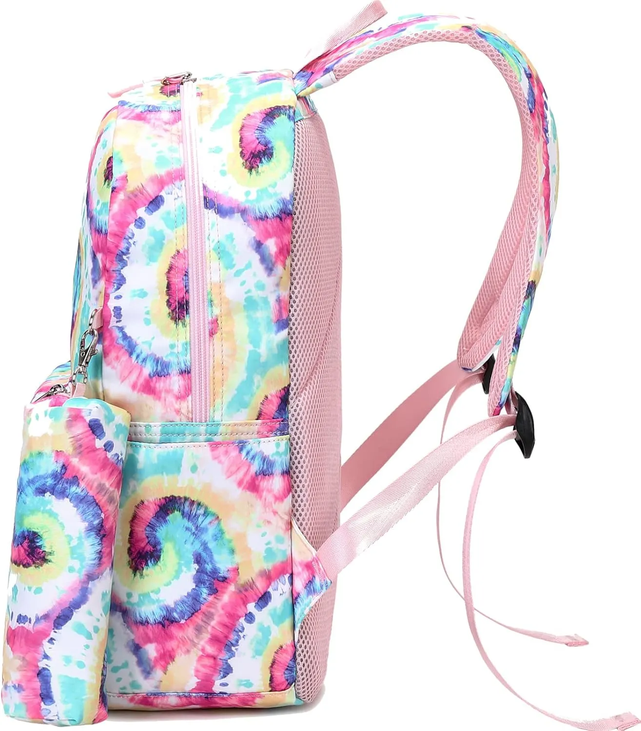 Joyfulife Girls Backpacks, Tie Dye Backpack for Girls Kids Bookbags School Backpack with Lunch Box (Tie Dye Pink)