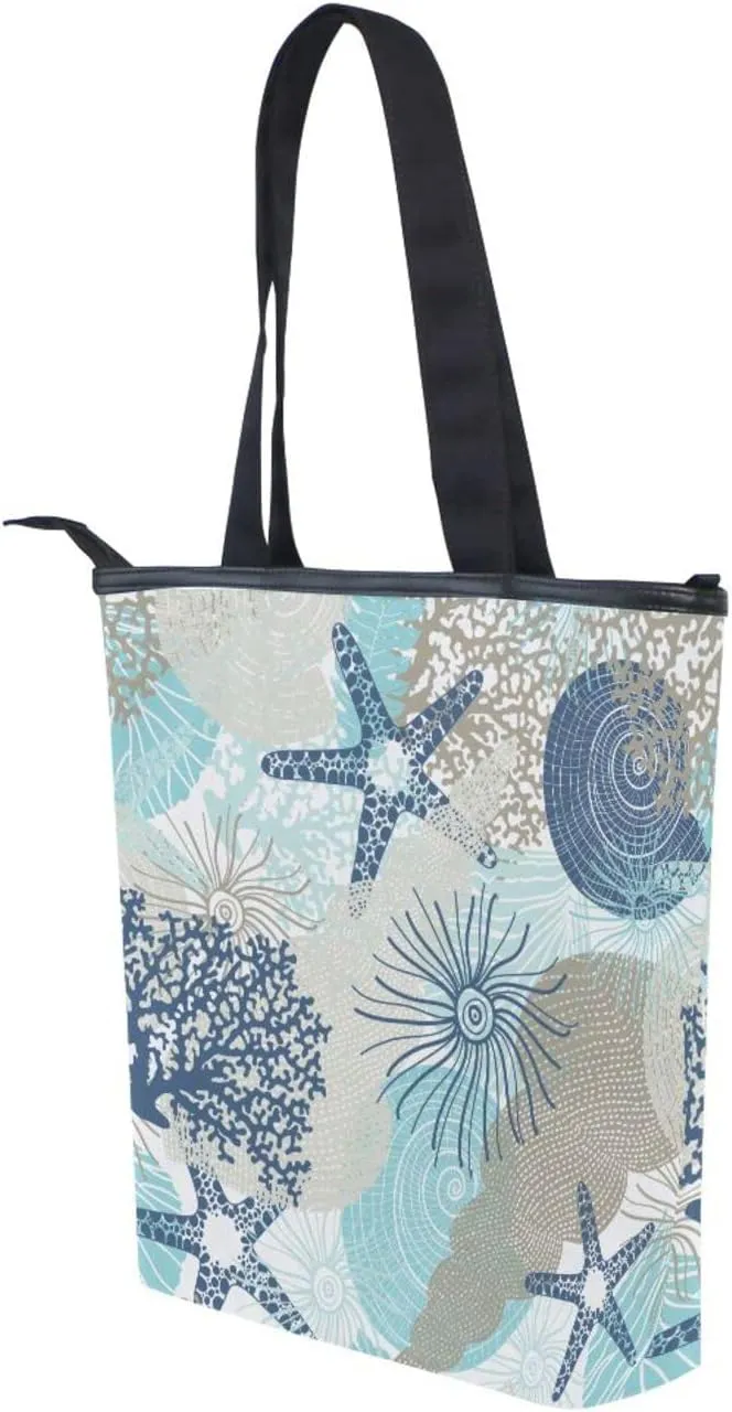 JSTEL Canvas Tote Bag for Women with Zipper,Lady Tote Bag Canvas Tote Purse Canvas Handbag for Work Travel